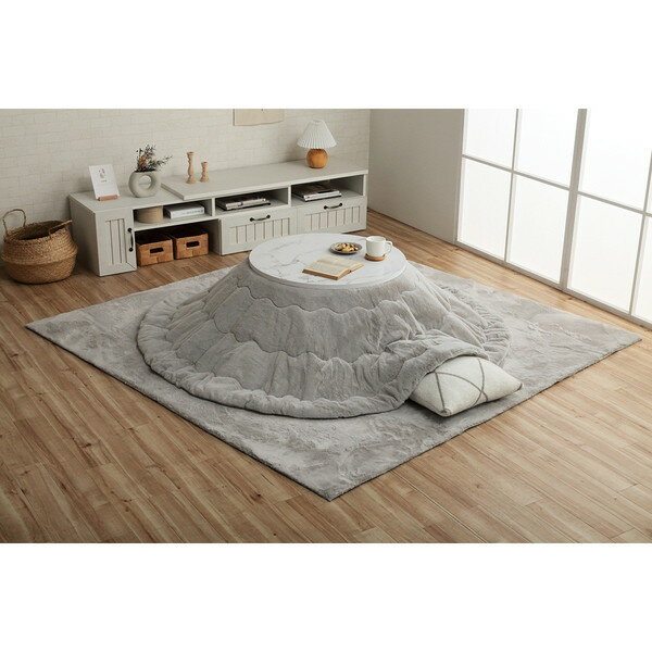 こたつ布団 イケヒコ・コーポレーション 1181670136711 ラピアス 円形 掛 PGY 220 パールグレー メーカ..