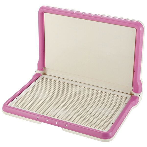 リッチェル 犬 トイレ 犬用 おしゃれ 囲い オス メッシュ はみ出し しつけ用ステップ L型トレー ワイド ピンクのサムネイル