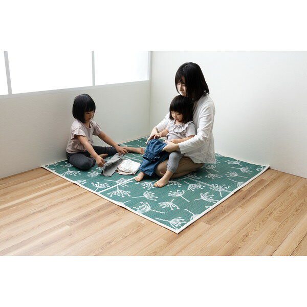 1071971046711 NC×フルールBL140×140 イケヒコ・コーポレーション ブルー [カーペット (小さめラグ キッズルーム)] メーカー直送