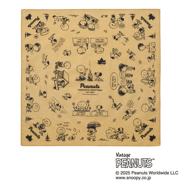 ロゴス スヌーピー LOGOS SNOOPY(PEANUTS 75years) バンダナ No.37500329 イエロー