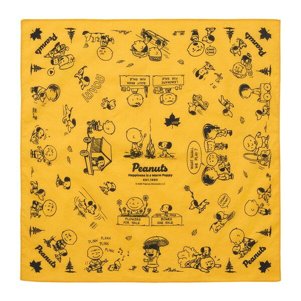 ロゴス スヌーピー LOGOS SNOOPY(PEANUTS 75years) バンダナ No.37500329 イエロー