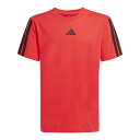 アディダス トレーニングシャツ ジュニア エッセンシャルズ 半袖Tシャツ キッズ レッド J140 KRG92 JD6489 ADIDAS