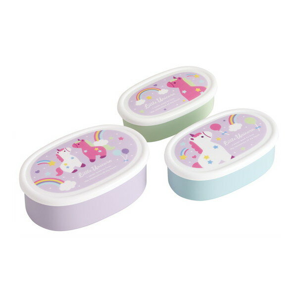 【エントリーでP10倍!24日20:00-27日9:59】 SRS3SAG リトルユニコーン スケーター [弁当箱 (シール容器 保存容器 (大400ml 中280ml 小180ml) 3個組 Ag+ 抗菌)]