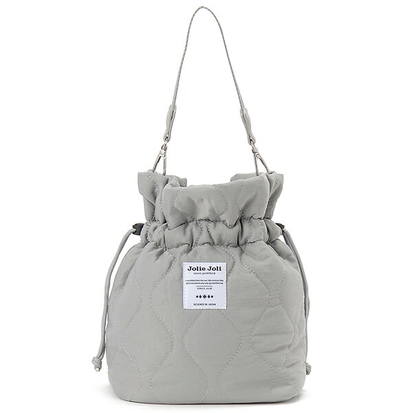 ショルダーバッグ ハンドバッグ Jolie Joli ジョリージョリ キルティングナイロン巾着バッグ グレー JJ-2024130-407 レディース 旅行 通勤 通学 おしゃれ かわいい 誕生日 新生活 クリスマス プレゼント ギフト