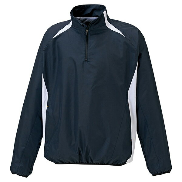 ゼット 野球ウエア 長袖ハーフジップジャンパー ネイビー/ホワイトA S BOV335 2911A ZETT