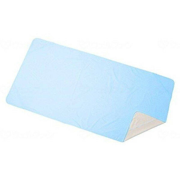 四隅ゴム付きパイル全面防水シーツ サックス 萬楽 メーカー直送