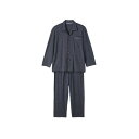 大きめボタンストレッチパジャマ ネイビー M ケアファッション メーカー直送(4)