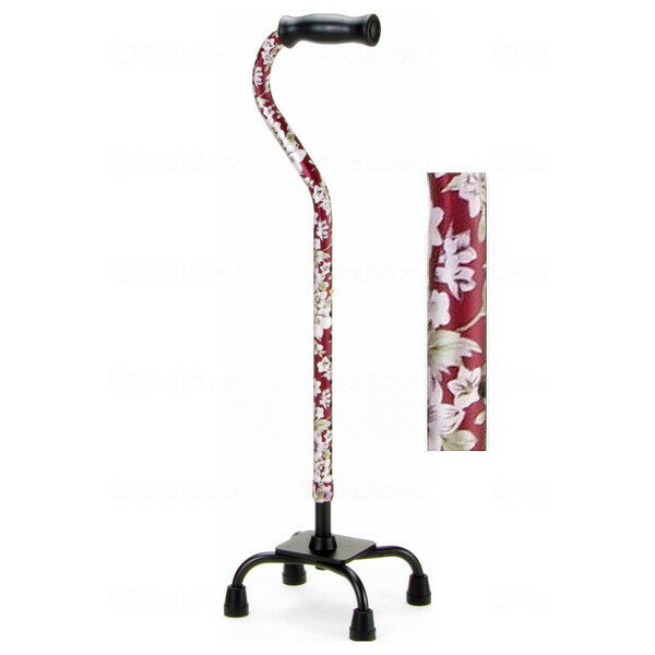 【エントリーでP5倍!20日20:00-27日1:59】 マキテック アルミ製4点支柱杖 50シリーズ 赤花柄 非課税 非..