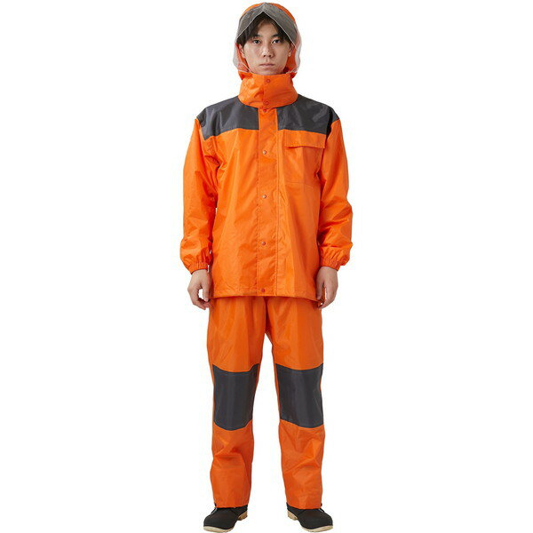 3420 アーマーライトレインスーツ オレンジ L カジメイク