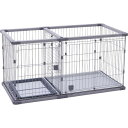 犬用 トイレのしつけが出来る ドッグルームサークルPlus グレー ワイド ペティオ