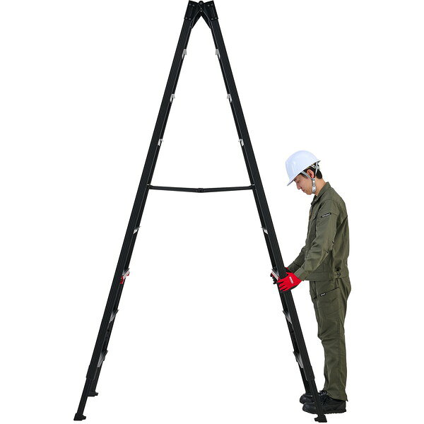 【法人限定】 上部操作式伸縮脚立 シャガマンブラック 10尺 RYRB-30 長谷川工業 メ...