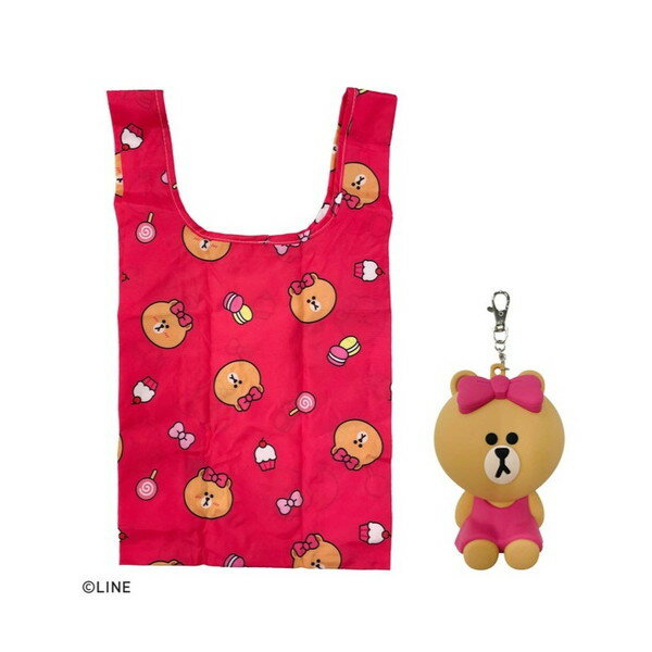 【エントリーでP5倍!20日20:00-27日1:59】 5585004500 LINE ソリッド_チョコ ラバーケース付エコバッグ 丸眞