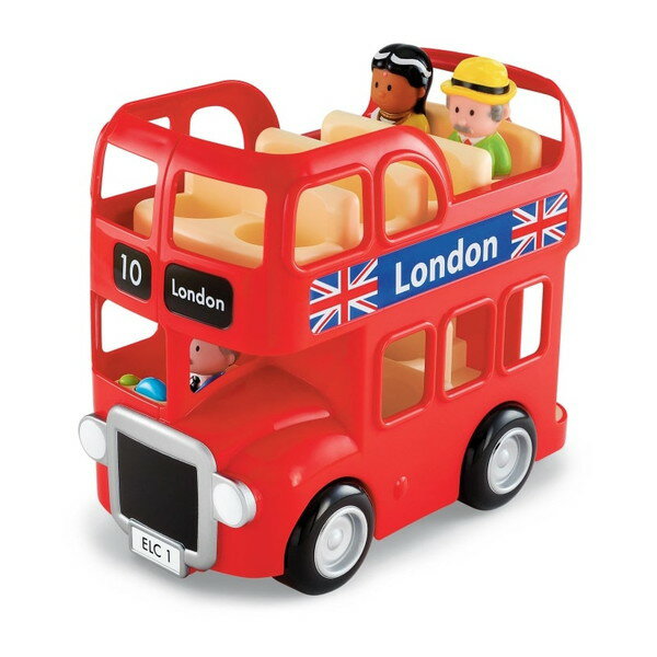 商品説明★ ELC社のハッピーランド ロンドンバス(Happyland London Bus)は、キュートなデザインの真っ赤な2階建てバスに3人のキャラクター、バス停標識がセットになった2歳から遊べる知育玩具です。★ キャラクター達をバスに乗車させたら、観光旅行に出発!★ バスを走らせ、効果音も楽しみましょう!運転席にある2つのボタンには、エンジン始動音・クラクション・鈴音と3種類の効果音が楽しめます。★ 1階部分に運転手や乗客を乗せてあげるには、トップデッキを持ち上げましょう。★ ハッピーランドは、そこに行く子供たち一人ひとりの想像力を生み出す不思議な場所です。★ ごっこ遊びを通して、小さな子供たちは世界を発見し社会性を身につけることができます。★ お誕生日やクリスマスなどの特別なプレゼントにもおすすめです。 ★ 要 : 単3電池 x 2本 (デモ用電池入り) ※ ご使用の際は早めの電池交換をおすすめします。※ 商品のパッケージや中身は予告なく変更になる場合がございます。あらかじめご了承ください。★ 対象年齢 2歳以上スペック* パッケージサイズ: 約 幅 33cm x 高さ 22.5cm x 奥行 14.5cm* バスサイズ: 約 幅 13.5cm x 高さ 19cm x 長さ 22cm* キャラクターサイズ(運転手): 約 幅 3.2cm x 高さ 7.5cm x 奥行 3cm* セット内容: .ロンドンバス 本体 1個 (デモ用電池入り) .キャラクター 3個 .バス停 1個