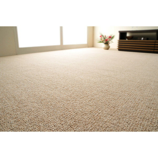 261 cm X 261 cm - 600023545 天然ウール100%の防炎カーペットカーペット オペラ 江戸間 4.5畳 261×261 ベージュ 萩原 メーカー直送
