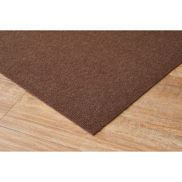 350118913 廊下カーペット ロングマット 滑りにくい フリーカット ピタロ 90×800 ブラウン 萩原 メーカ..