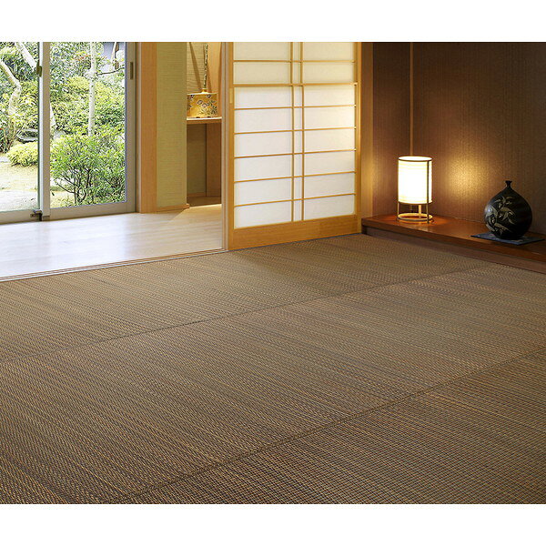 Character Pattern - 81847520 い草カーペット 南風 江戸間2畳 174×174 ブラウン 萩原 メーカー直送