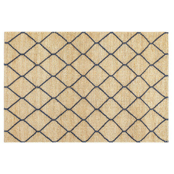 270098900 ジュートラグ モロッカン 120×180 ベージュ/ネイビー 萩原 メーカー直送