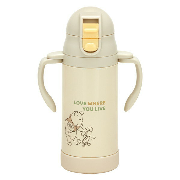 STWM3N プー&ピグレット スケーター [2WAY 両手ハンドル ストロー付き ステンレス 水筒 350ml ベビーマグ]