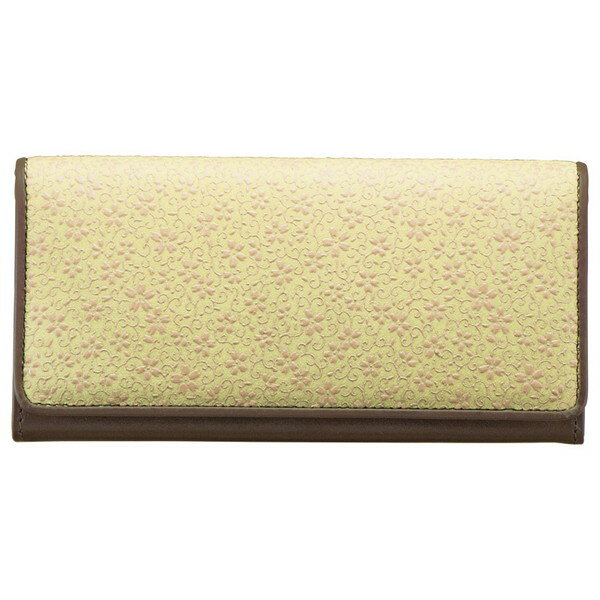 草木染め印伝つた桜柄長財布ライム DRS2700-03