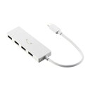 U3HC-H040WF ELECOM Type-C ハブ USB3.2 Gen1 USB-A ×4 バスパワー 薄型 ケーブル長15cm しろちゃん(ホワイト×ブラック)(2)