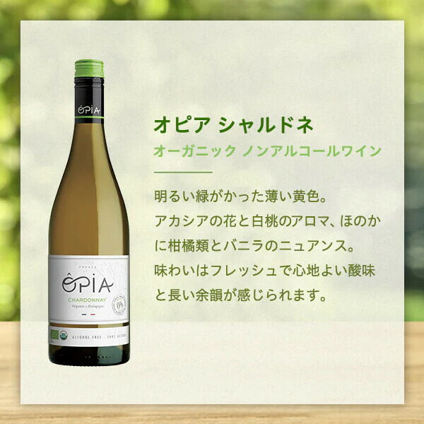 ���ԥ� �����ɥ� �������˥å� �Υ󥢥륳����磻�� 750ml OPIA Chardonnay Organic Non-AlcoholWine�� �ե�� �� �磻�� �Υ󥢥륳���� �� OPIA �������˥å�ǧ�� �㥫���꡼
