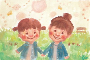 似顔絵プレゼントほんわか絵本風5