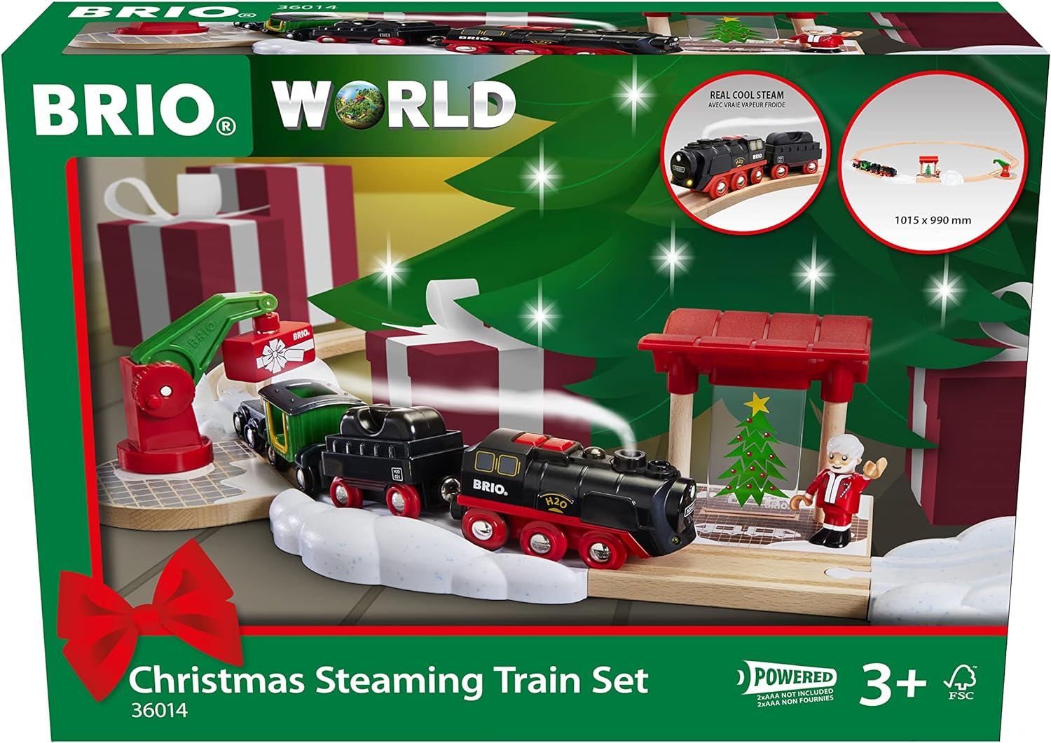 BRIO (ブリオ) クリスマススチームトレインセット 36014 全26ピース 電動車両 電車 おもちゃ 木製 レール