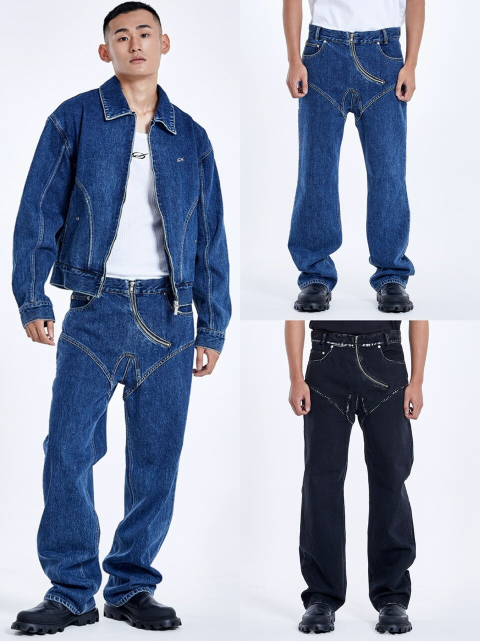 正規品【 51percent Curved zipper denim pants 】 51パーセント 51% パンツ デニム デニムパンツ ボトムス Pressing pressing web shop プレッシング プレッシングウェブショップ
