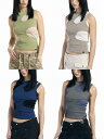正規品 【 SETUP-EXE Side hole two-tone Sleeveless 】 セットアップエグゼ スリーブレス ノースリーブ タンクトップ 個性派デザイン 個性派トップス Pressing pressing プレッシング プレッシングウェブショップ
