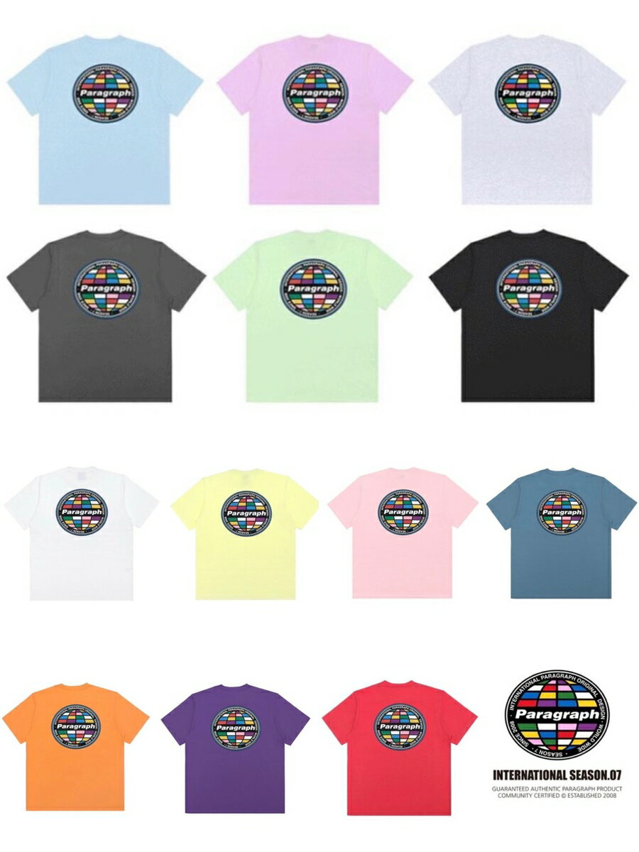 【SALE】正規品【 PARAGRAPH 】 パラグラフ 007 COLORFUL WORLD LOGO T-SHIRT 韓国 韓国ブランド 韓国ファッション ユニセックス メンズ レディース ストリート Tシャツ シャツ Pressing pressing プレッシング プレッシングウェブショップ