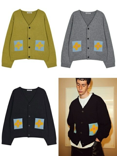 楽天Pressing【SALE】正規品【 MISTER CHILD 】 ミスターチャイルド FLOWER PATCH CARDIGAN カーディガン ニット 韓国 韓国ブランド 韓国ファッション ユニセックス メンズ レディース 原宿 ストリート Pressing pressing プレッシング プレッシングウェブショップ