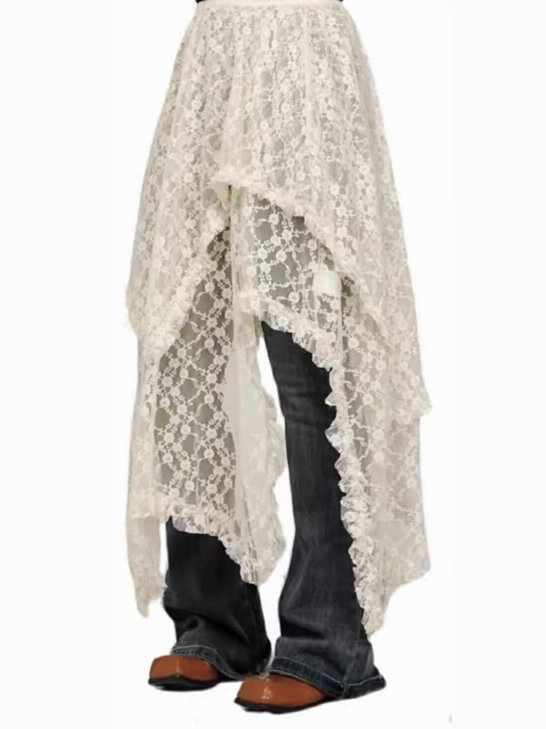 正規品 【 XU Multi-layered lace skirt 】 エックスユー ボトムス ボトム スカート レース レーススカート レイヤード レイヤードアイテム 重ね着 春服 夏服 秋服 冬服 オールシーズン Pressing pressing プレッシング プレッシングウェブショップ pressing-10006857 Pressing サンプル画像3