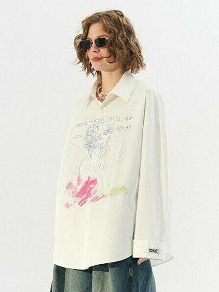 売れ筋ランキングも掲載中 オーバーサイズの中にあるアーバンストリートテイストを華麗に演出しアジアンストリートスタイルをリードしている台湾ブランド 正規品 モディテック Angel Paint Shirts メンズ レディース ユニセックス オーバーサイズ ストリート 台湾