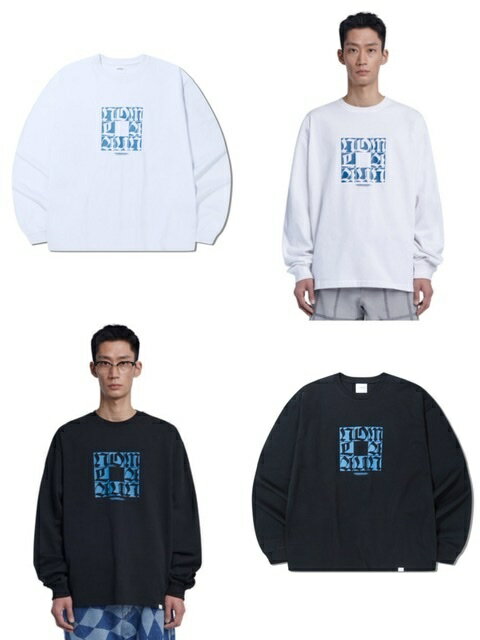 正規品ノーマニュアル SQR GRAPHIC LONG SLEEVE TEE 韓国 韓国ブランド 韓国ファッション ユニセックス メンズ レディース 原宿 ストリート アイドル着用 シャツ ロンT ロングTシャツ Pressing pressing プレッシング プレッシングウェブショップ