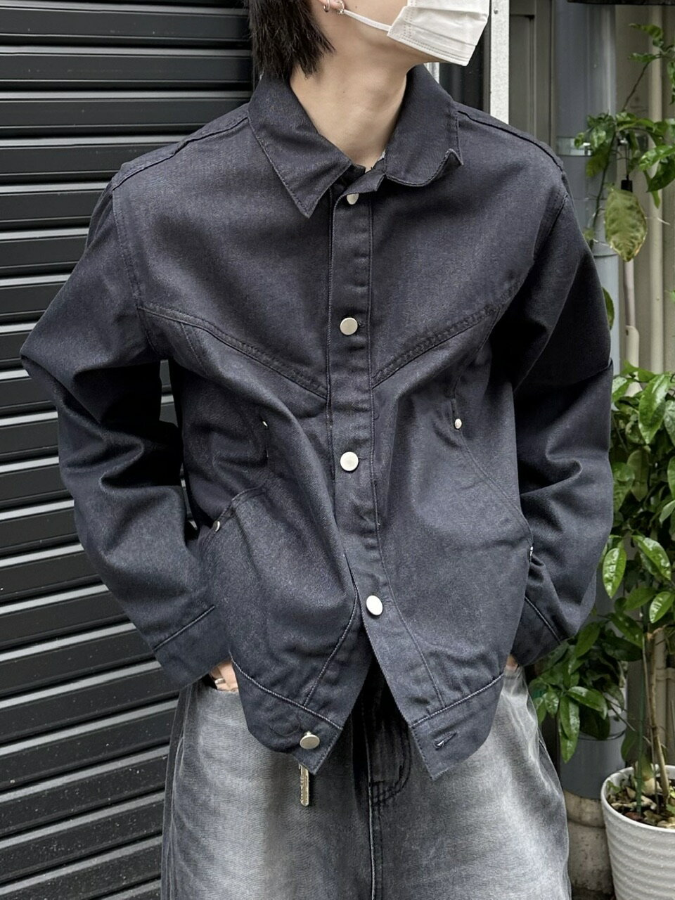 正規品 【 Chikashitsu + set up design denim short jacket (2color) 】 チカシツプラス セットアップデザインデニムショートジャケット デニムジャケット デニム セットアップ Pressing pressing プレッシング プレッシングウェブショップ vandy the pink tripp nyc