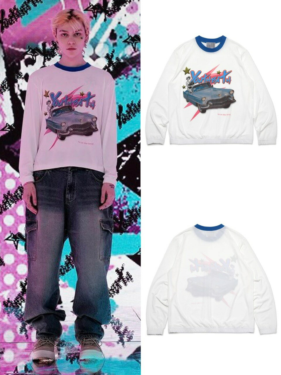 正規品【 YOUTHBATH Soft texture car graphic long sleeve 】 ユースバス ソフトテクスチャーカーグラフィックロングスリーブ ロングスリーブ 長袖 長袖シャツ ロゴ トップス Pressing pressing プレッシング プレッシングウェブショップ vandy the pink tripp nyc unknown