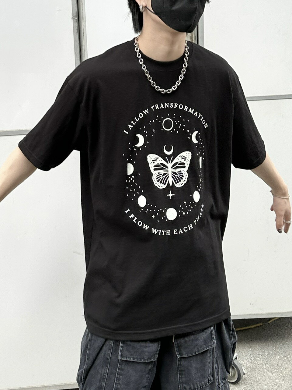 正規品 【 Chikashitsu + SELECT oversized graphic t-shirt 2 (2color)】 チカシツプラス オーバーサイズドグラフィックTシャツ 半袖..