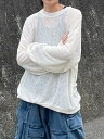 正規品 【 Chikashitsu + see-through loose fit knit (4color) 】 チカシツプラス シースルールーズフィットニット ロンT 長袖トップス トップス ニット Pressing pressing プレッシング プレッシングウェブショップ vandy the pink tripp nyc unknown london oy オーワイ