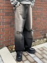 正規品 【 Chikashitsu + vintage wash damage denim pants (2color) 】 チカシツプラス パンツ デニムパンツ ダメージジーンズ 秋服 冬服 セットアップ風 Pressing pressing プレッシング プレッシングウェブショップ(4)