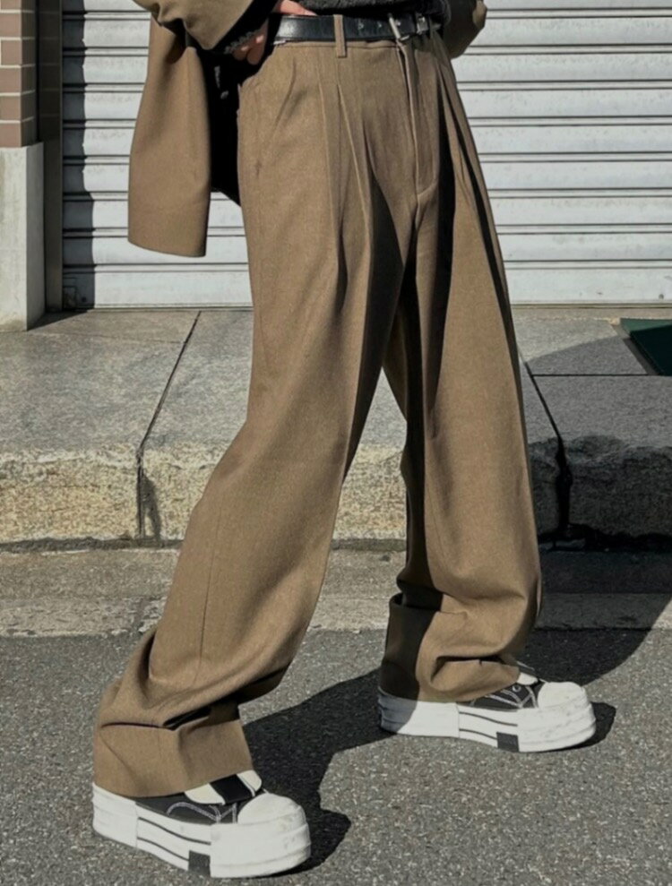 乐天商城 - 正規品【 Chikashitsu + set up belt slacks (3color) 】 チカシツプラス ボトムス ボトム パンツ スラックス ベルト ベルトスラックス カラーパンツ セットアップ セットで着用可能 別売り Pressing pressing プレッシング プレッシングウェブショップ