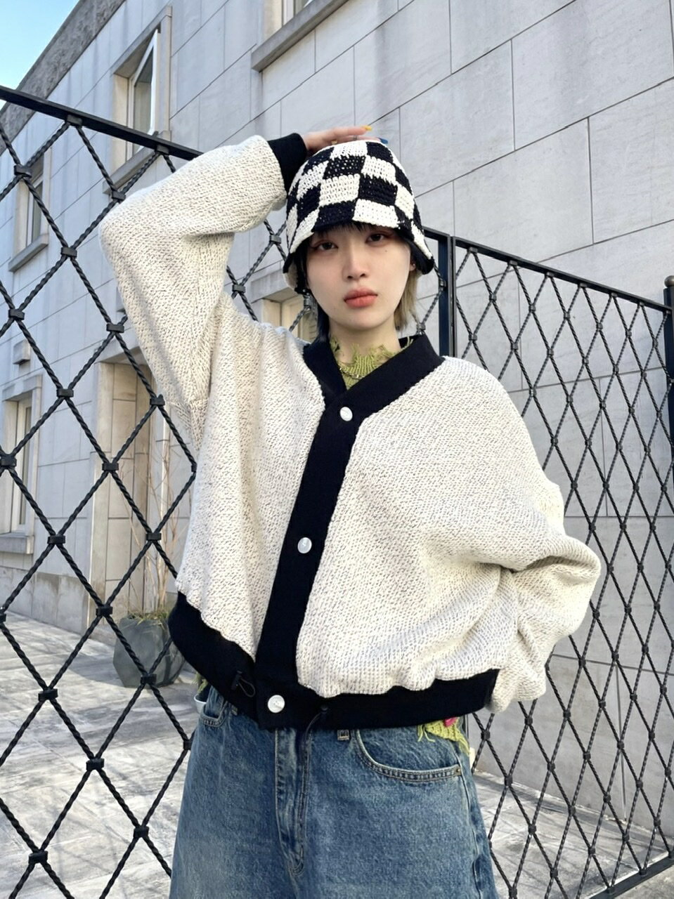 �����ʡ� XU string knit cardigan (2color) �� ���å����桼 �˥å� �����ǥ�����˥åȥ����ǥ����� ���� ���� Pressin...