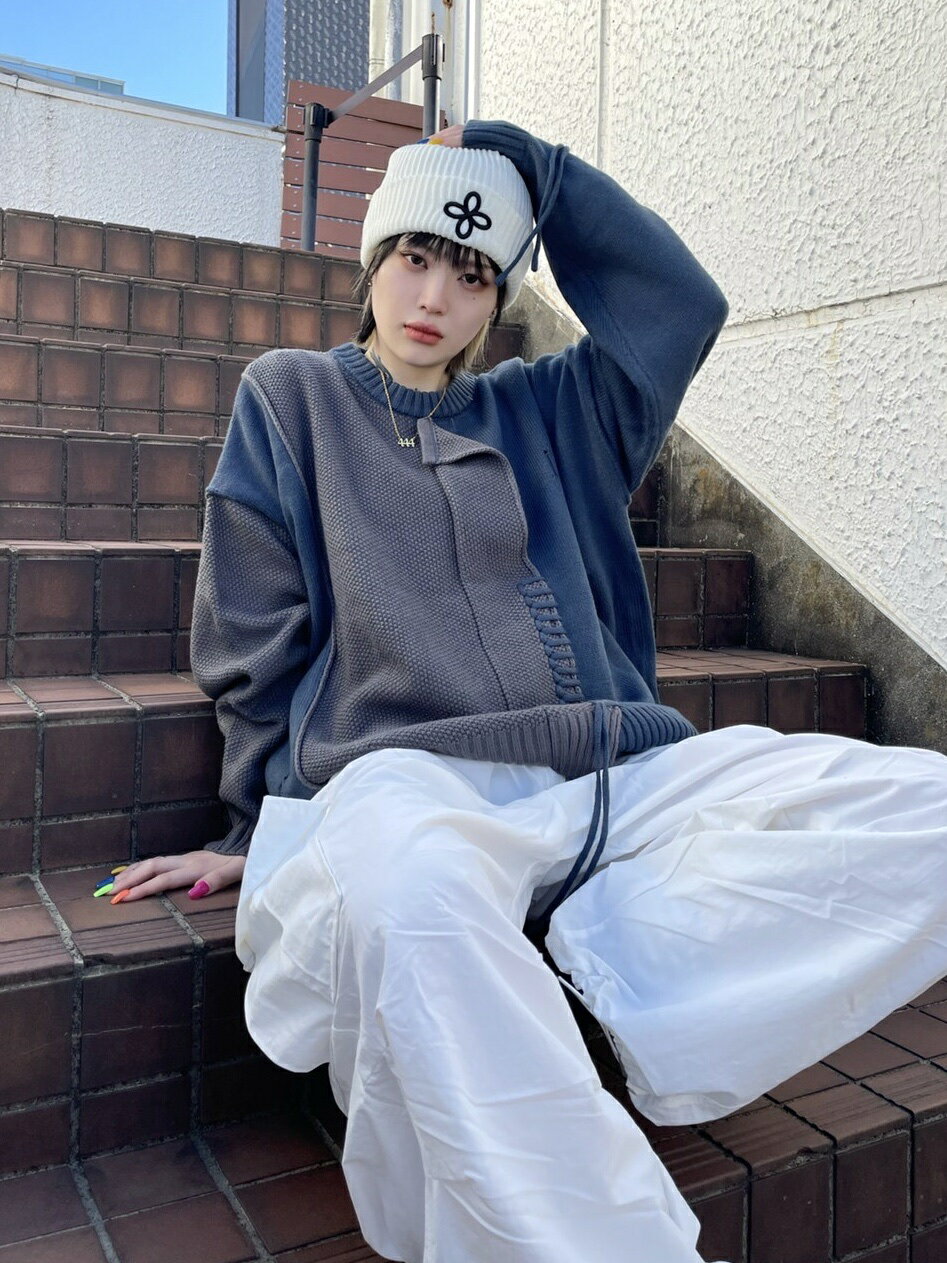 正規品【 XU oversized design knit 】 エックスユー ニット セーター 秋服 冬服 Pressing pressing プレッシング プ...