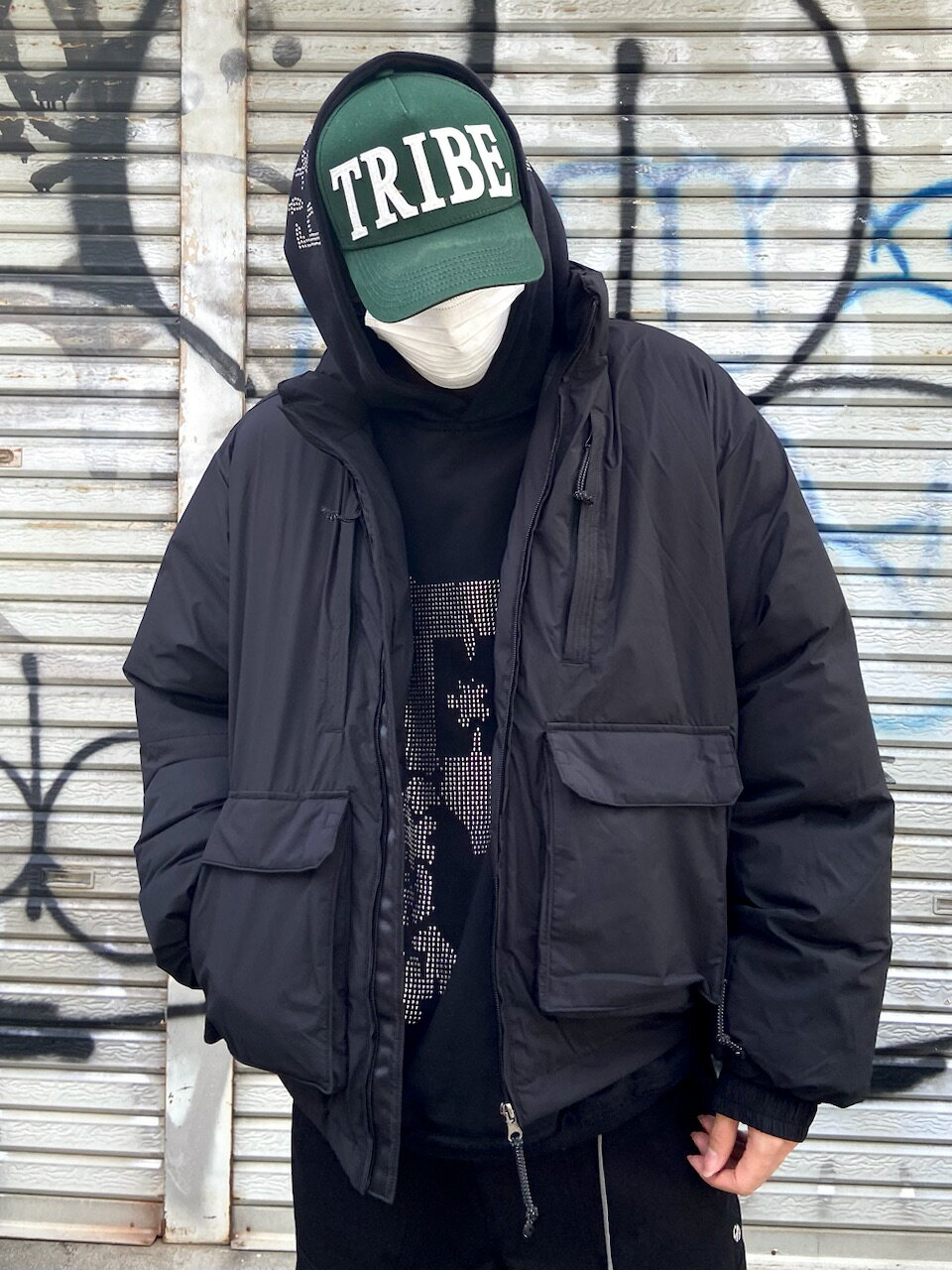 乐天商城 - 正規品【 XU pocket padding jacket (2color) 】 エックスユー ペディン パファー パファー ペディン アウター パディングジャケット ジャケット 羽織 秋服 冬服 ジャンパー ジップジャケット ジップアップ vandy the pink tripp nyc unknown london oy supplier