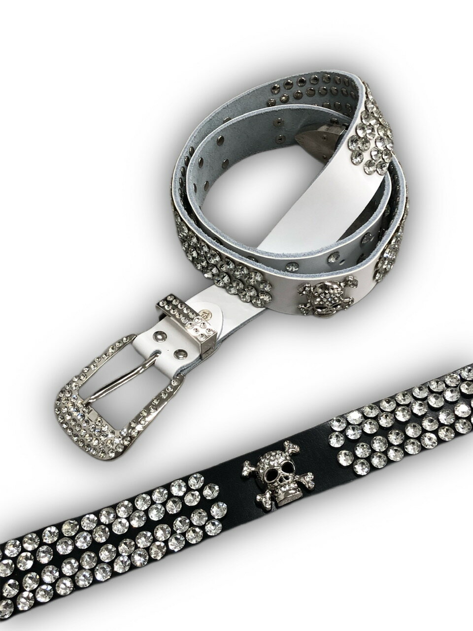 正規品【 XU rhinestone skull belt 2 (2color) 】 エックスユー ベルト ラインストーンベルト Pressing pressing プレッシング プレッシングウェブショップ
