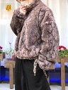 正規品【 XU cropped python fur jacket 】 エックスユー ショートジャケット クロップジャケット ファージャケット ファーコート ショート丈アウター アウター パイソン ヘビ モコモコ 蛇 羽織 秋服 冬服 Pressing pressing プレッシング プレッシングウェブショップ(4)
