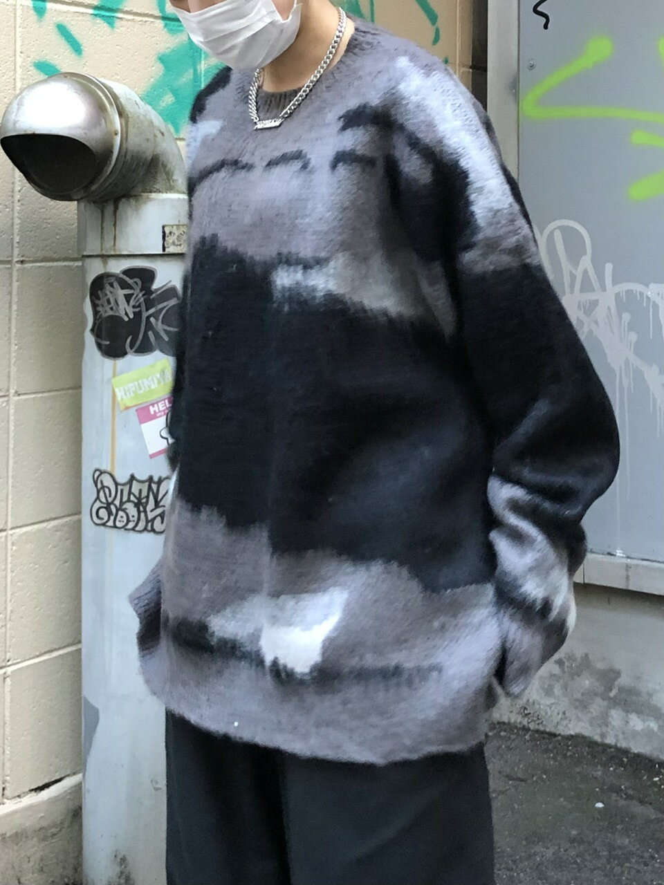 正規品【 XU oversized pattern knit 3 】 エックスユー ニット セーター 秋服 冬服 Pressing pressing プレッシン...