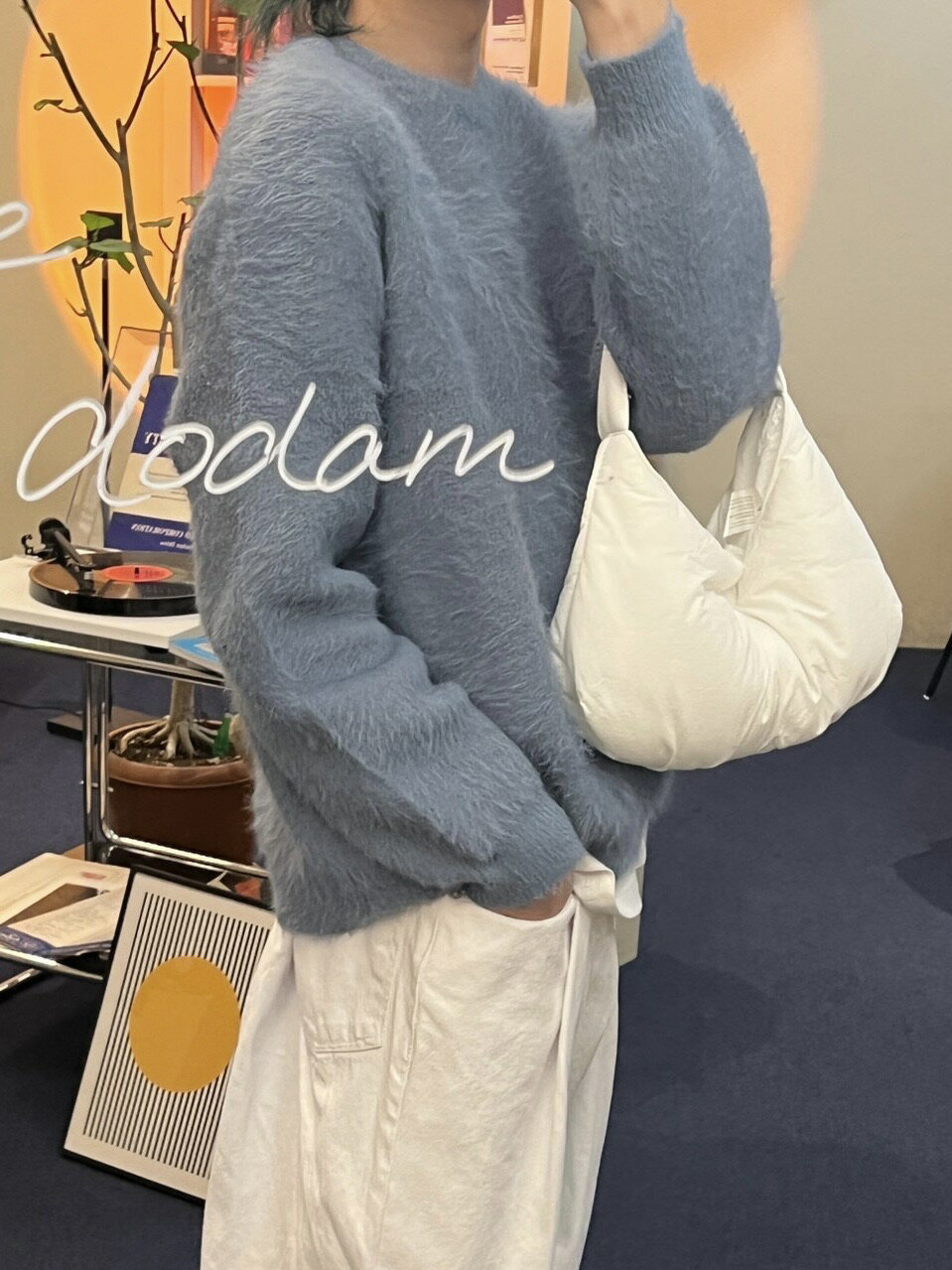 正規品 【 Chikashitsu + hairy knit (2color) 】 チカシツプラス モヘアニット ヘイリーニット ニット セーター 長袖トップス...