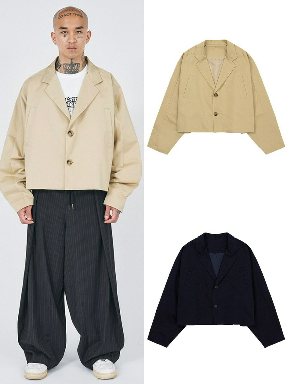 正規品【 AJOBYAJO Batwing Cotton Short Jacket 】 アジョバイアジョ クロップドジャケット ショートジャケット ジャケット 短丈ジャケット コットンジャケット 羽織 秋服 冬服 Pressing pressing プレッシング プレッシングウェブショップ 春服