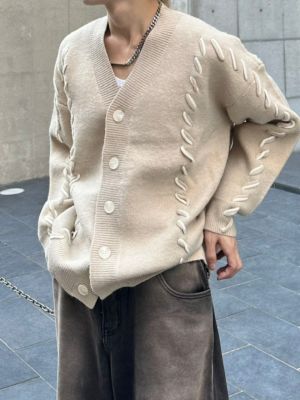 �����ʡ� nmtc + stitch knit cardigan (2color) �� ���̥���ƥ����������쥯�� ���쥯�ȥ����ƥ� �ȥåץ� �˥å� �˥åȥ�...