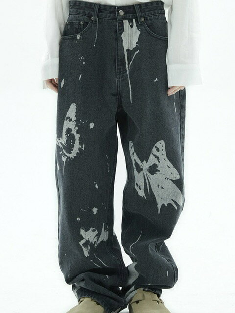 正規品 【FANCY CLUB VLINDER PRINTED PANTS 】 ナスティファンシィクラブ パンツ デニム デニムパンツ ジーパン ジーンズ ジーンズパンツ ボトムス ボトム 蝶 バタフライ Pressing pressing プレッシング プレッシングウェブショップ pressing-10005312 Pressing サンプル画像2